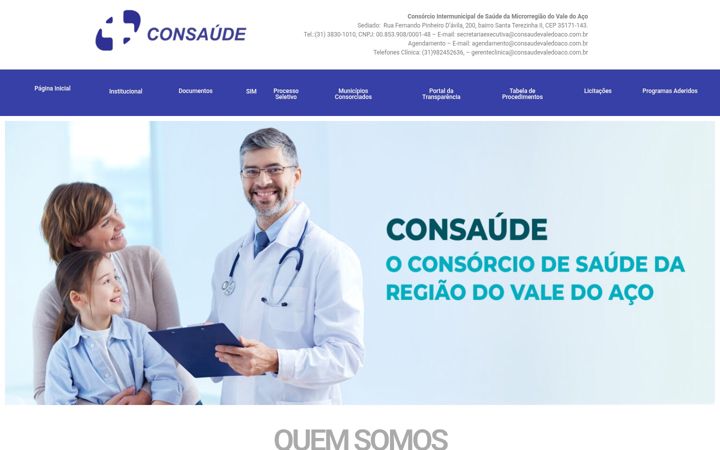 Screenshot di consaudevaledoaco.com.br