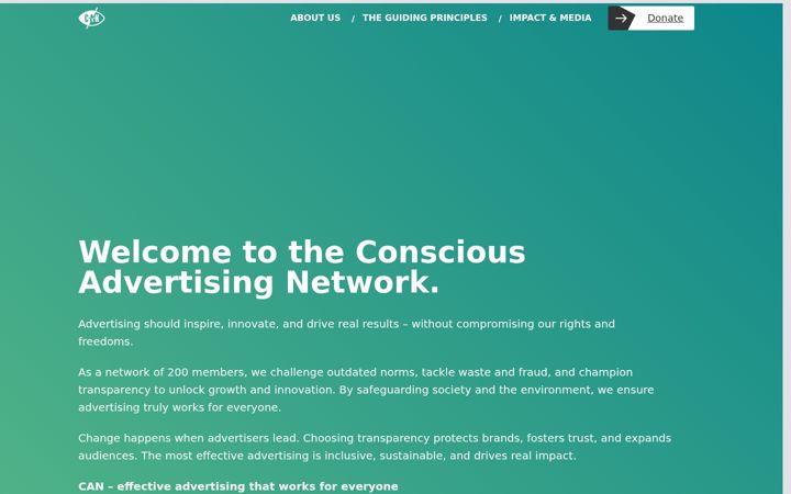 Screenshot of consciousadnetwork.com