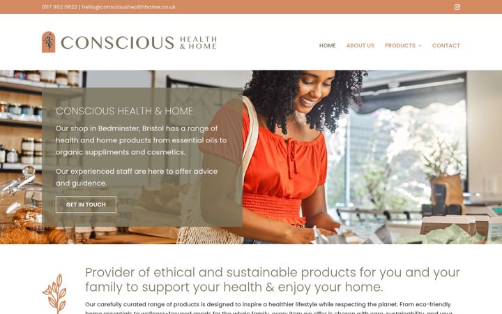 Screenshot of conscioushealthhome.co.uk