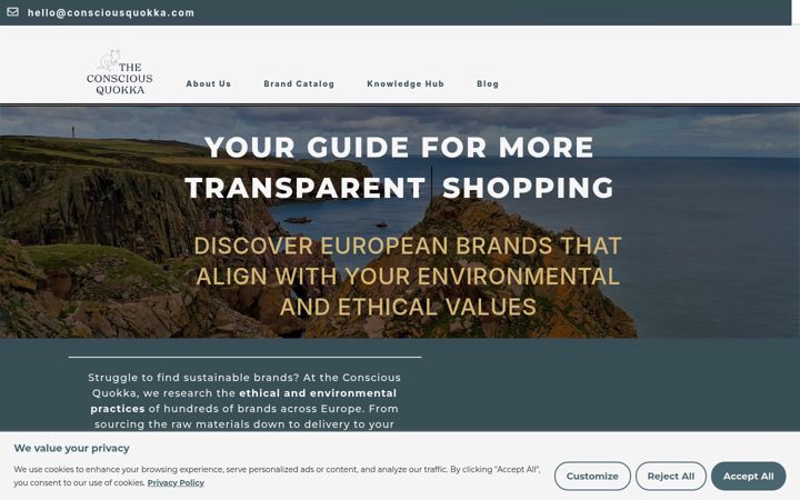 Screenshot of consciousquokka.com