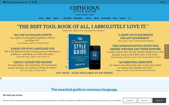 Screenshot of consciousstyleguide.com