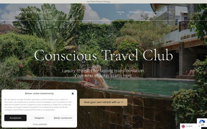 Screenshot of conscioustravelclub.com