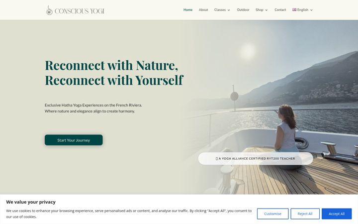 Екранна снимка на consciousyogi.net