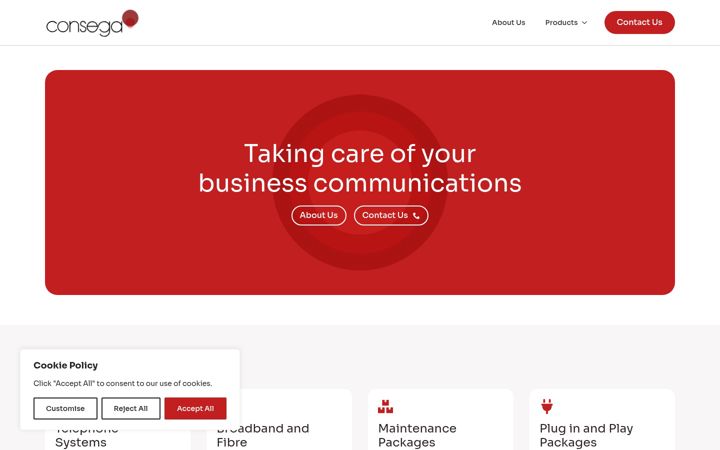 Screenshot of consega.co.uk