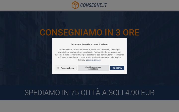 Screenshot of consegne.it