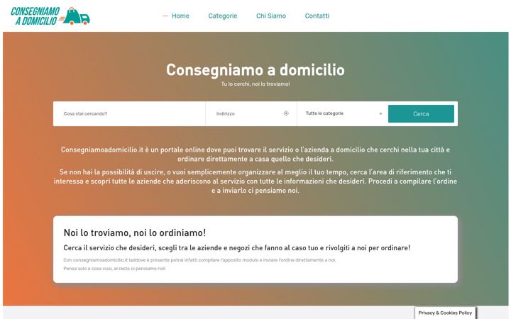 Screenshot of consegniamoadomicilio.it