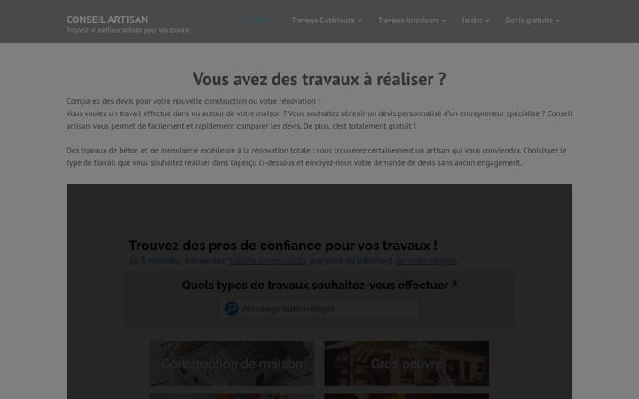 Zrzut ekranu conseil-artisan.fr