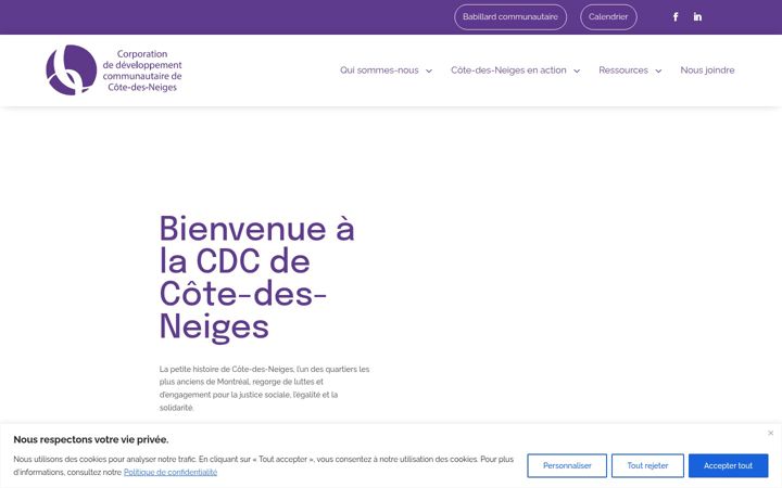 Skärmbild av conseilcdn.qc.ca