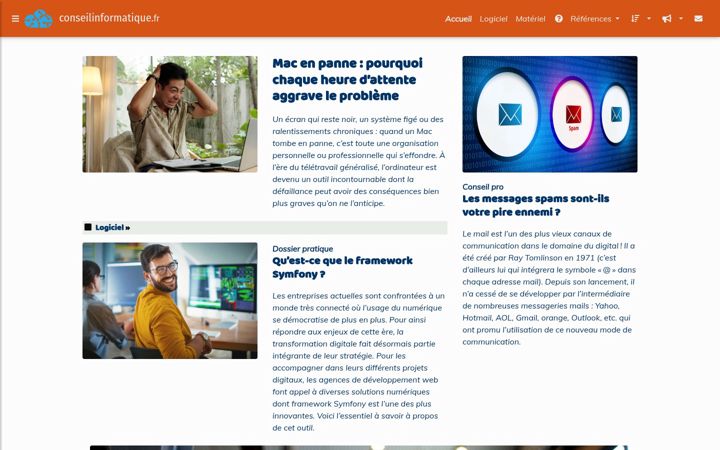 Screenshot of conseilinformatique.fr