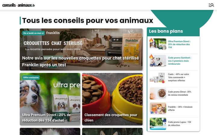 Screenshot von conseils-animaux.fr