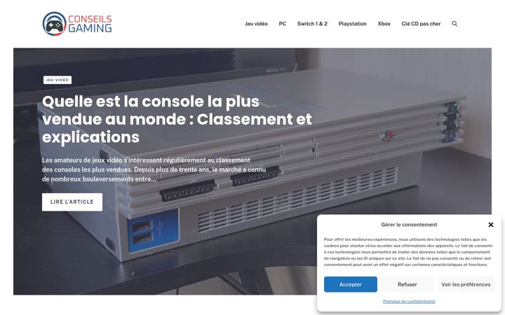 Screenshot von conseils-gaming.fr