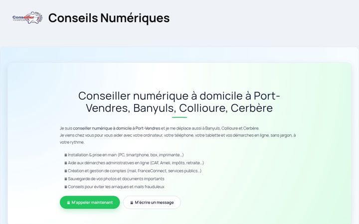 Screenshot of conseils-numeriques.fr