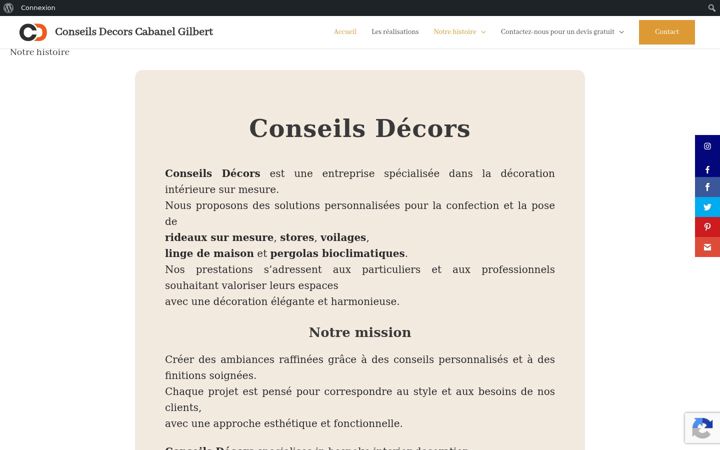 Snímek obrazovky conseilsdecors.fr