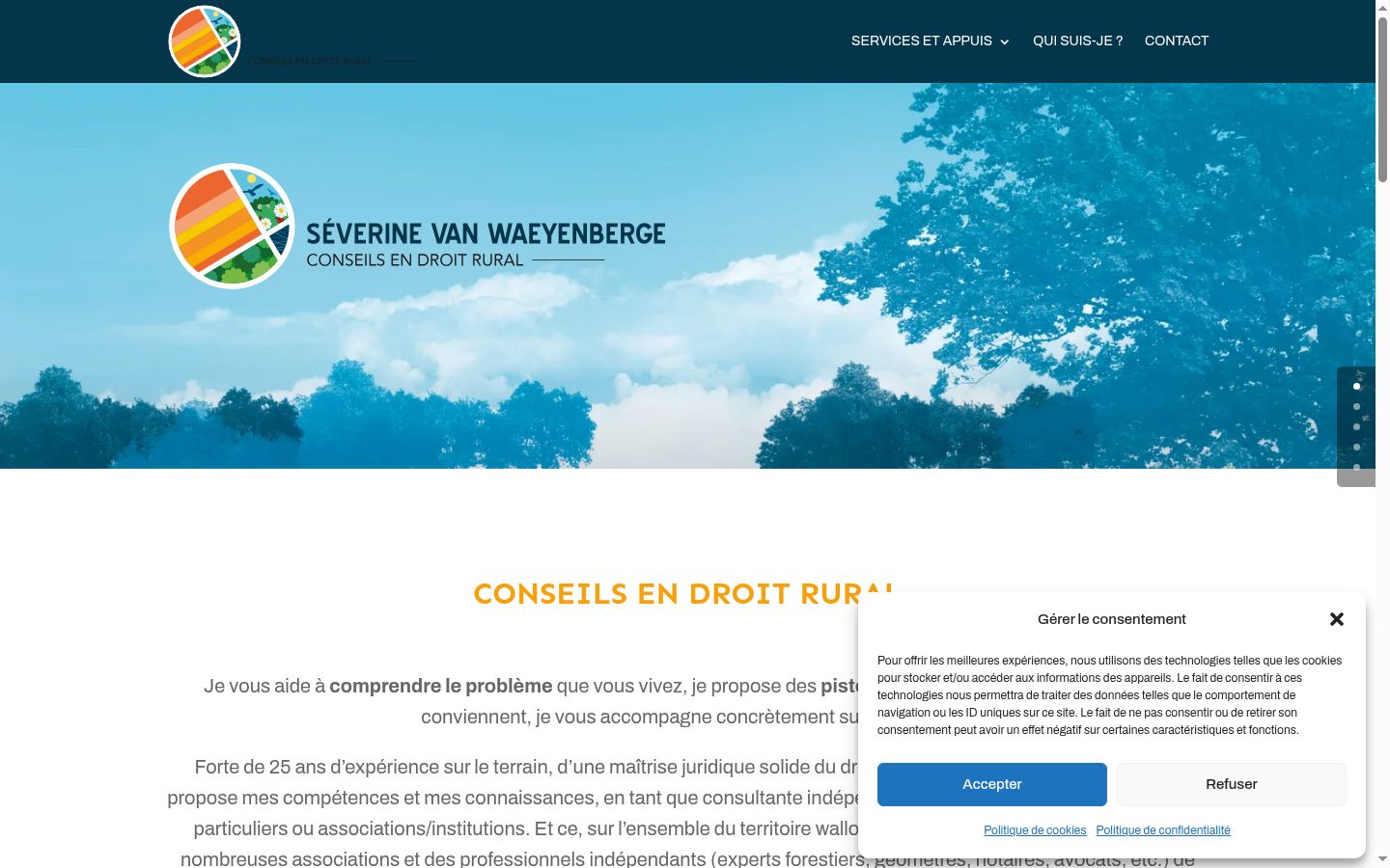 Screenshot of the consent banner shown before any interaction