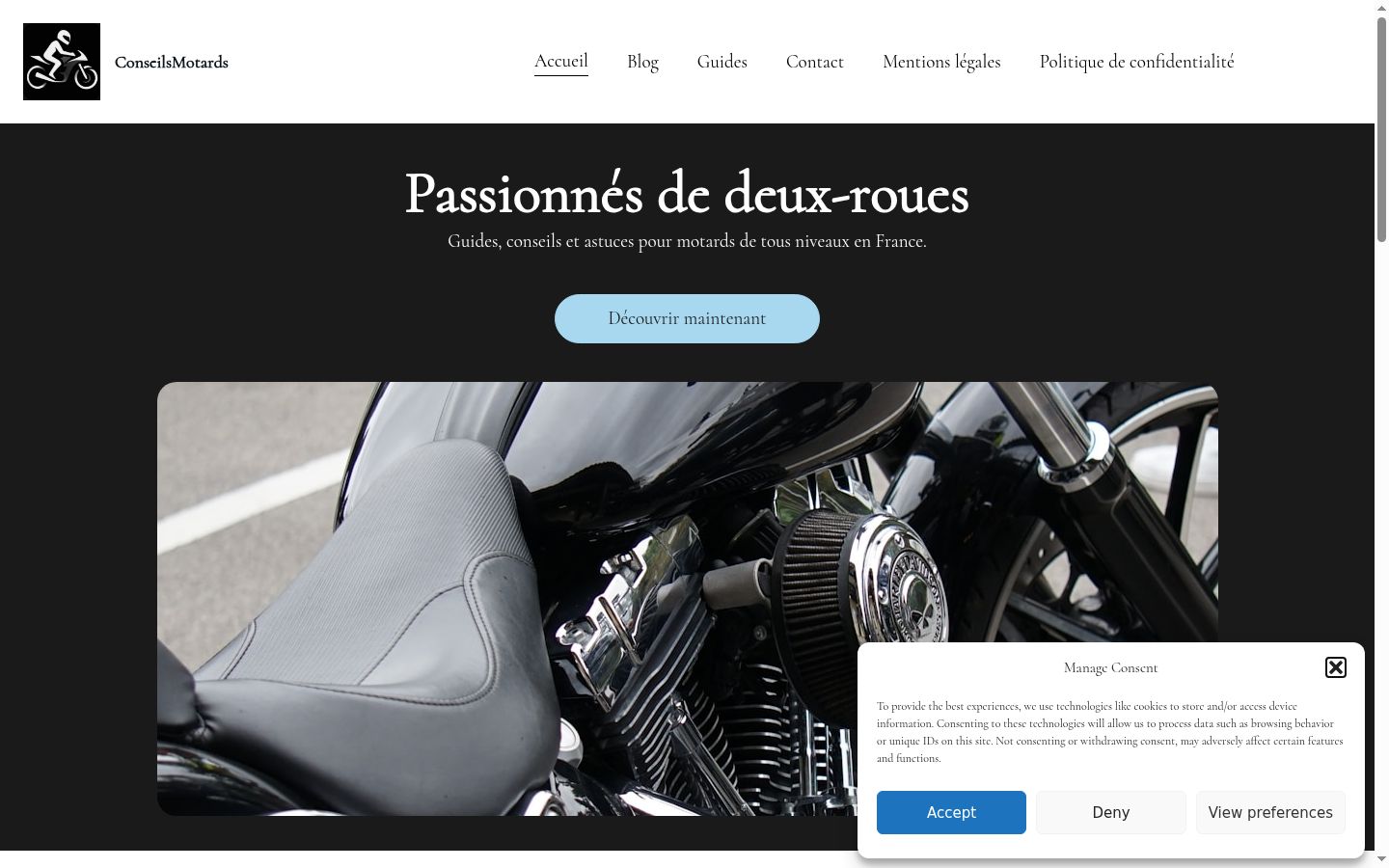 Screenshot del banner di consenso mostrato prima di qualsiasi interazione