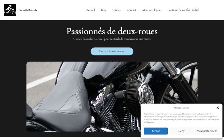 Screenshot of conseilsmotards.fr