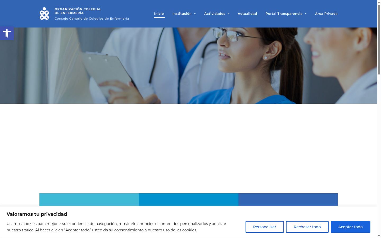 Screenshot del banner di consenso mostrato prima di qualsiasi interazione