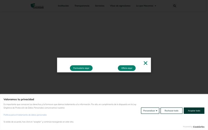 Screenshot of consejodecomunicacion.gob.ec
