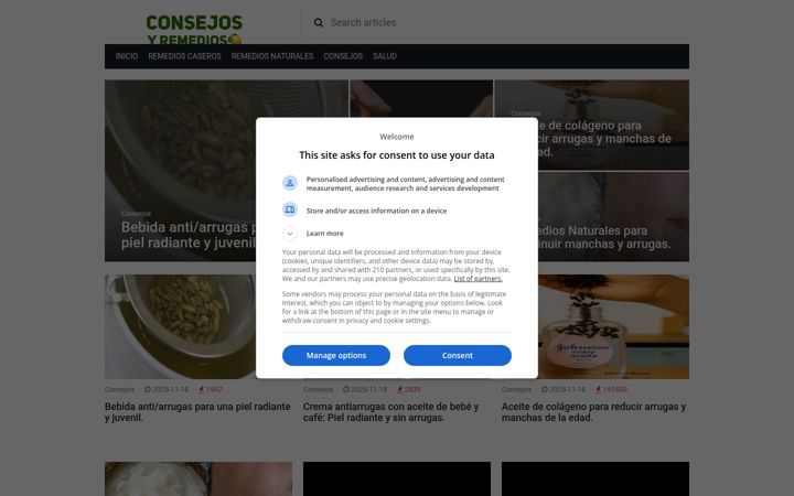 Screenshot of consejosyremedios.com