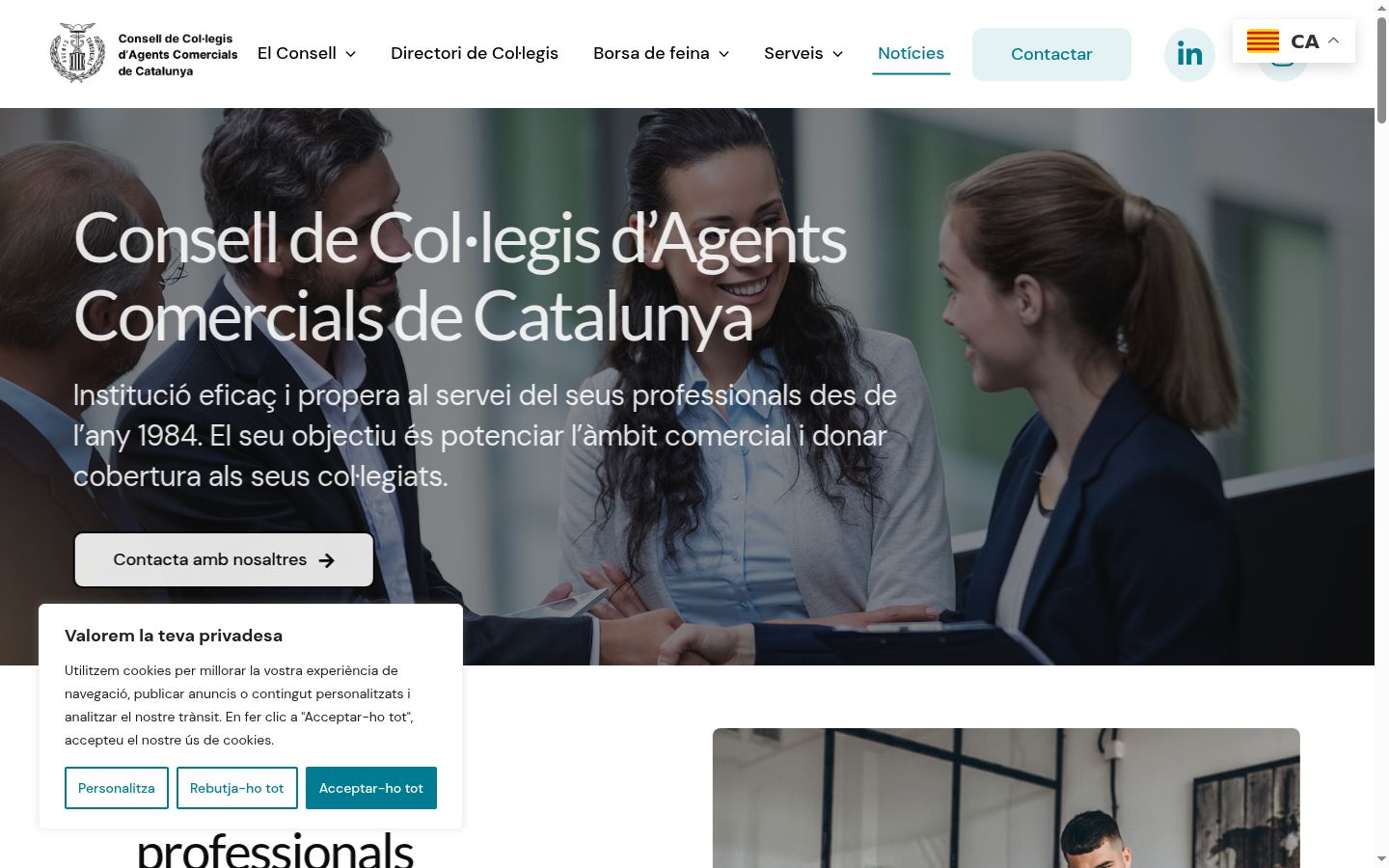 Screenshot del banner di consenso mostrato prima di qualsiasi interazione