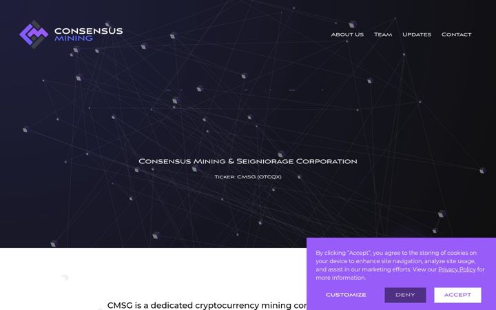 Screenshot of consensusmining.com