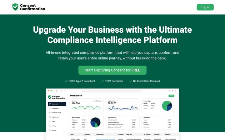 Screenshot of consentconfirmation.com