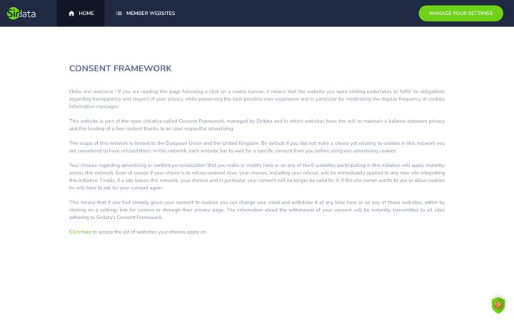 Képernyőkép: consentframework.com