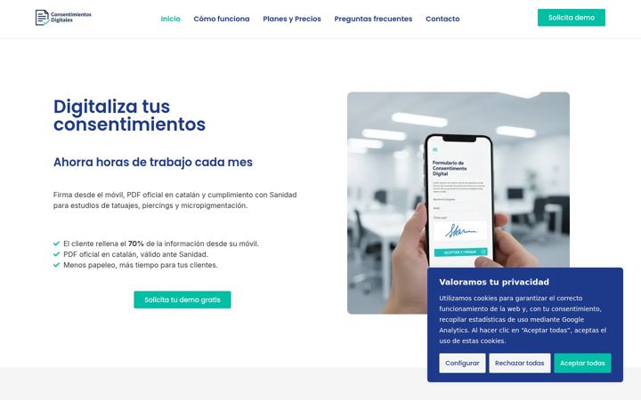 Screenshot of consentimientosdigitales.es