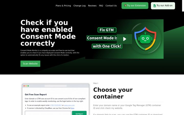 Screenshot of consentmodemonitor.com