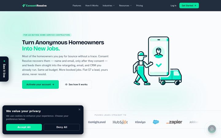 Screenshot of consentresolve.com