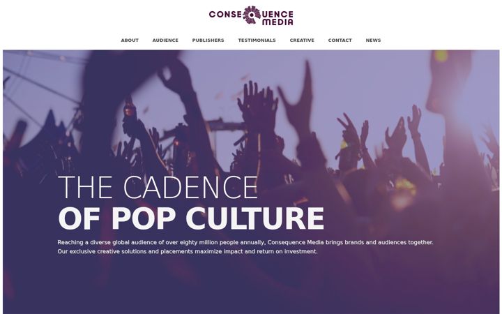 Screenshot of consequencemedia.com