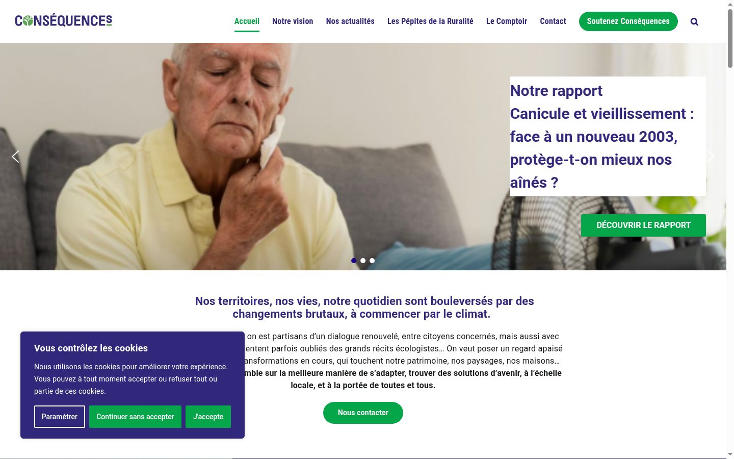Screenshot del banner di consenso mostrato prima di qualsiasi interazione