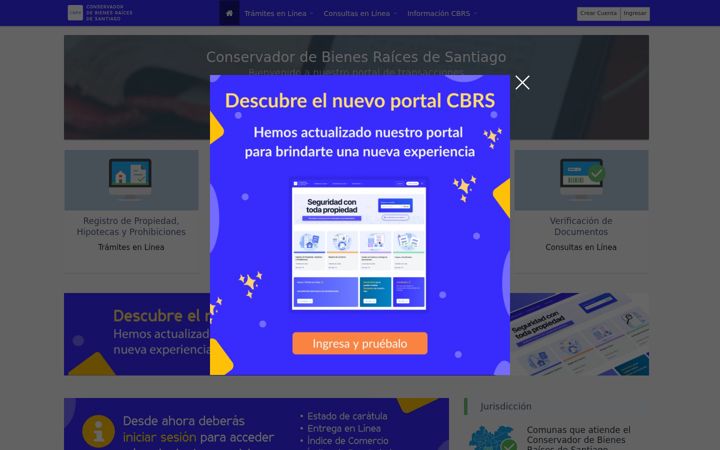 Screenshot of conservador.cl