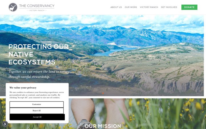 Screenshot of conservancyatvictoryranch.org