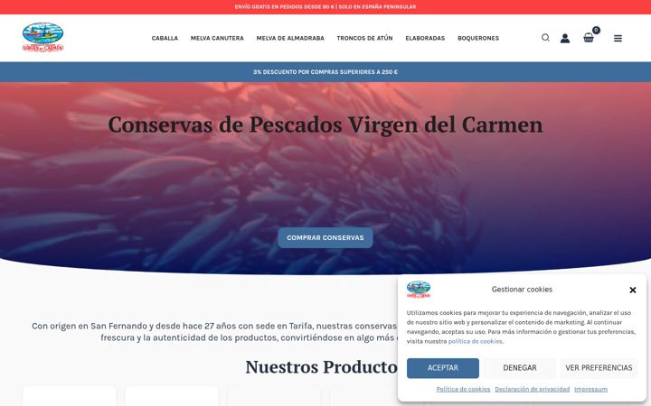 Screenshot of conservasdepescadosvirgendelcarmen.es