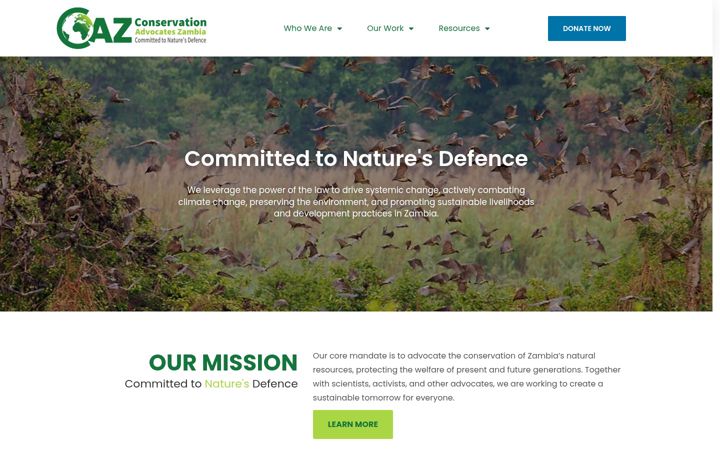 Screenshot ta' conservation-advocates.org