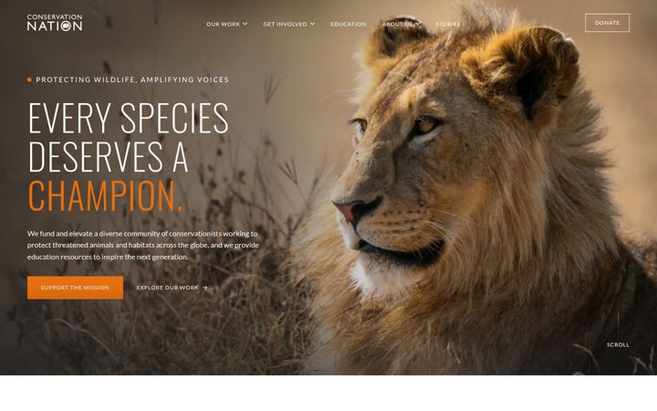 Screenshot ta' conservationnation.org