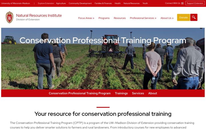 Screenshot ta' conservationprotraining.org