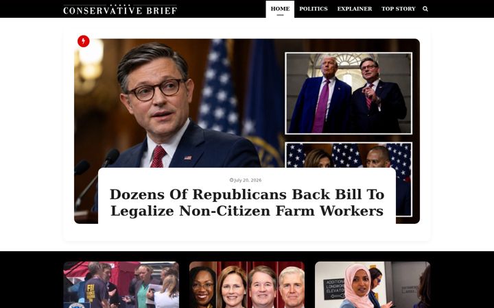 Screenshot of conservativebrief.com