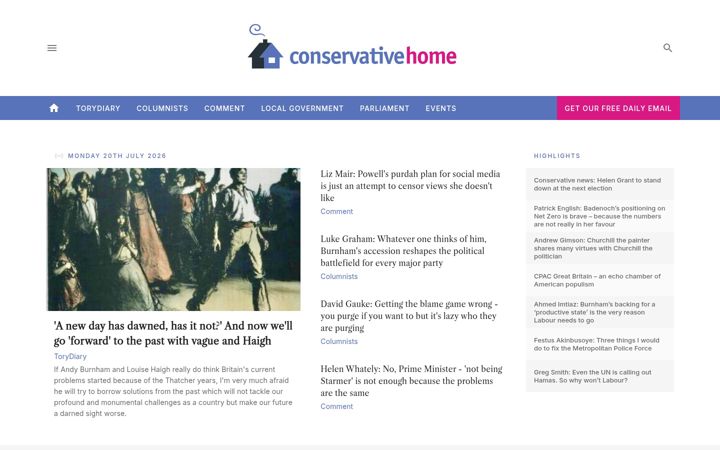 Screenshot of conservativehome.com