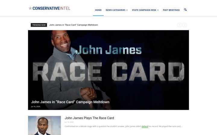 Screenshot of conservativeintel.com