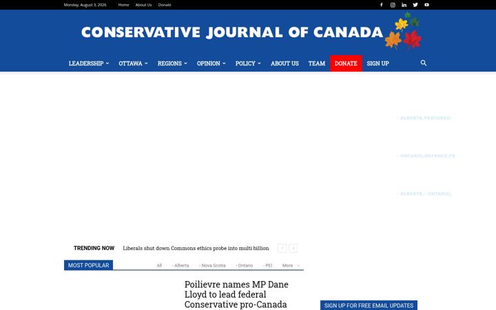 Screenshot von conservativejournal.ca