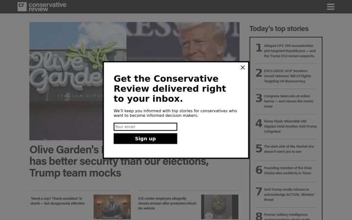 Screenshot of conservativereview.com