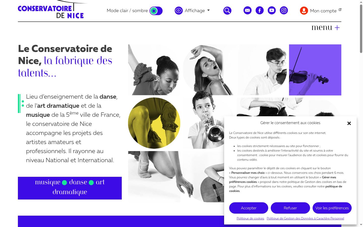 Screenshot del banner di consenso mostrato prima di qualsiasi interazione