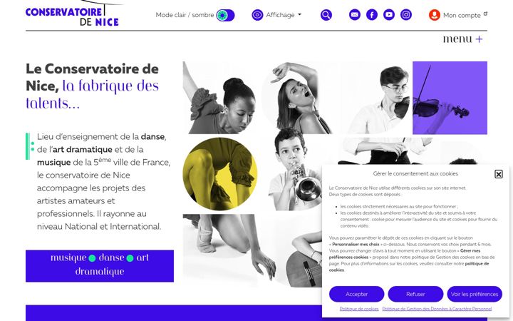 Screenshot ta' conservatoire-nice.org