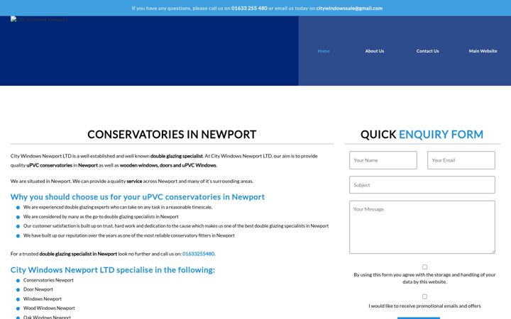 Screenshot of conservatoriesinnewport.co.uk