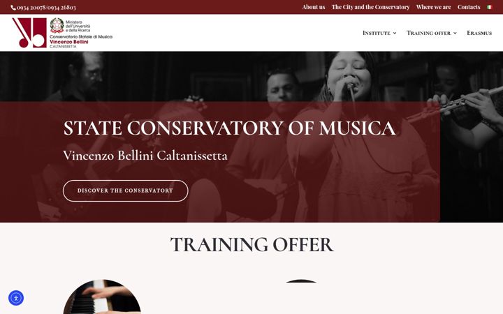 Screenshot of conservatoriocaltanissetta.eu