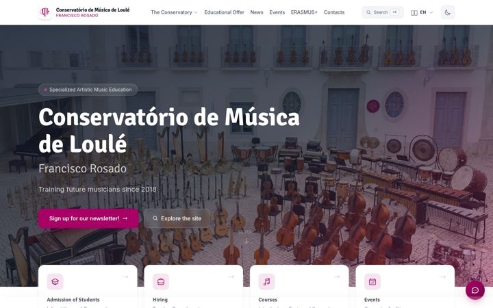 Screenshot of conservatoriodeloule.pt