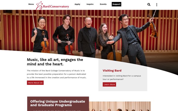 Zrzut ekranu conservatory.bard.edu