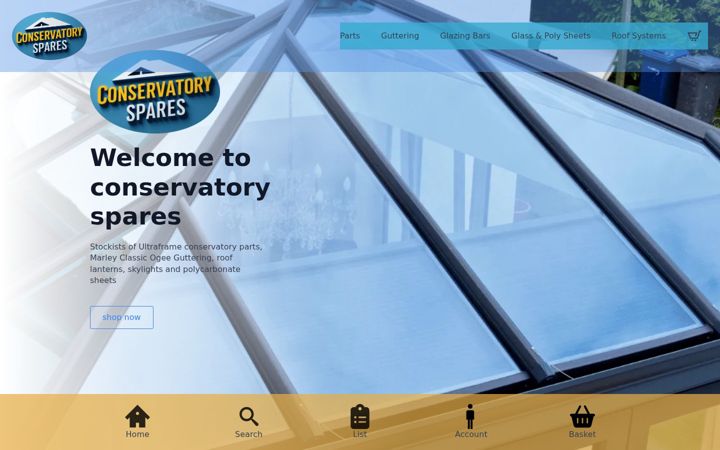Screenshot of conservatoryspares.co.uk